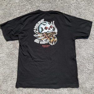 Death Coast Supply Shirt Men’s Sz Large Skull Black Cotton Rockabilly EUC Tee